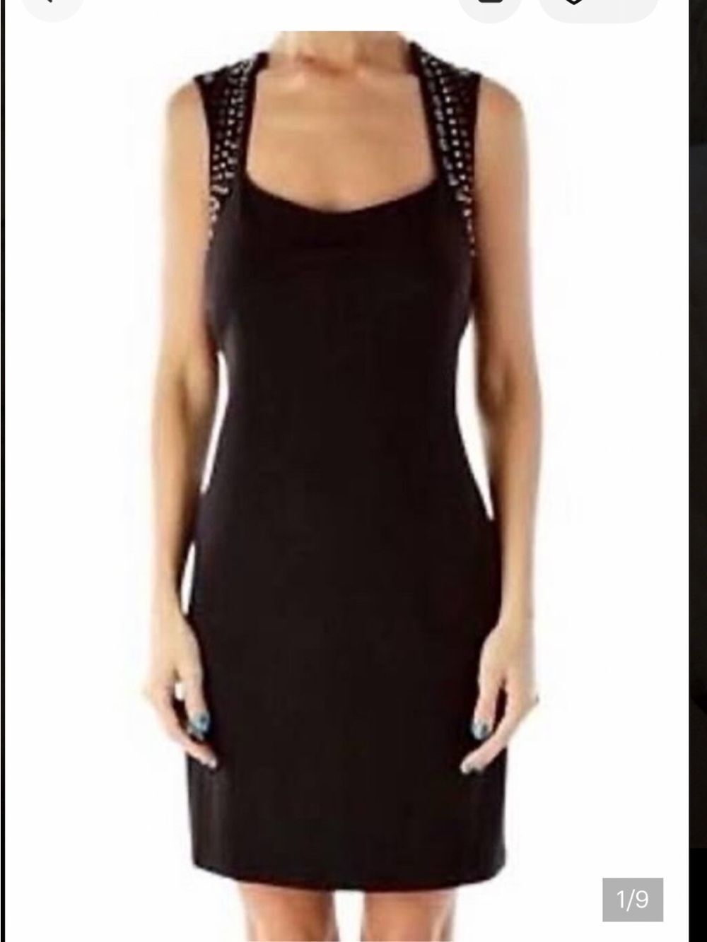 DRESS - Rock & Republic Black w/ Silver Studded Strap Bodycon Dress XS